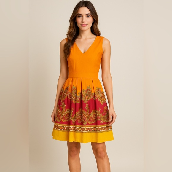 Spense Orange Midi Dress with Cotton Blend🌴☀️ - Picture 12 of 12